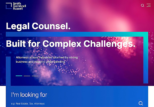 NYX Awards 2026 Winner - Smith Gambrell Russell Website, Firmseek