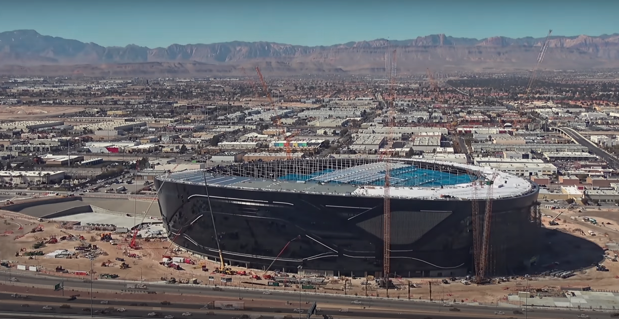 Allegiant Stadium time-lapse video includes look at features in